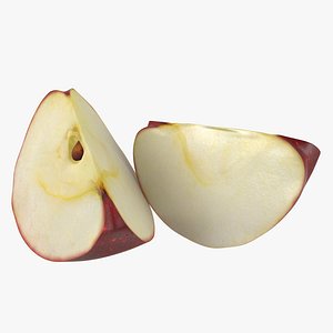 red apple slice 3d model