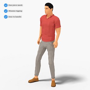 3D model Low poly man