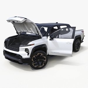 Chevrolet Silverado EV RST White 2024 Rigged for Cinema 4D