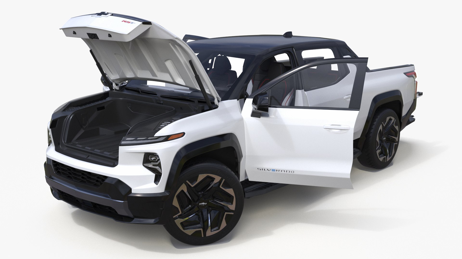 Chevrolet Silverado EV RST White 2024 Rigged for Cinema 4D 3D model preview
