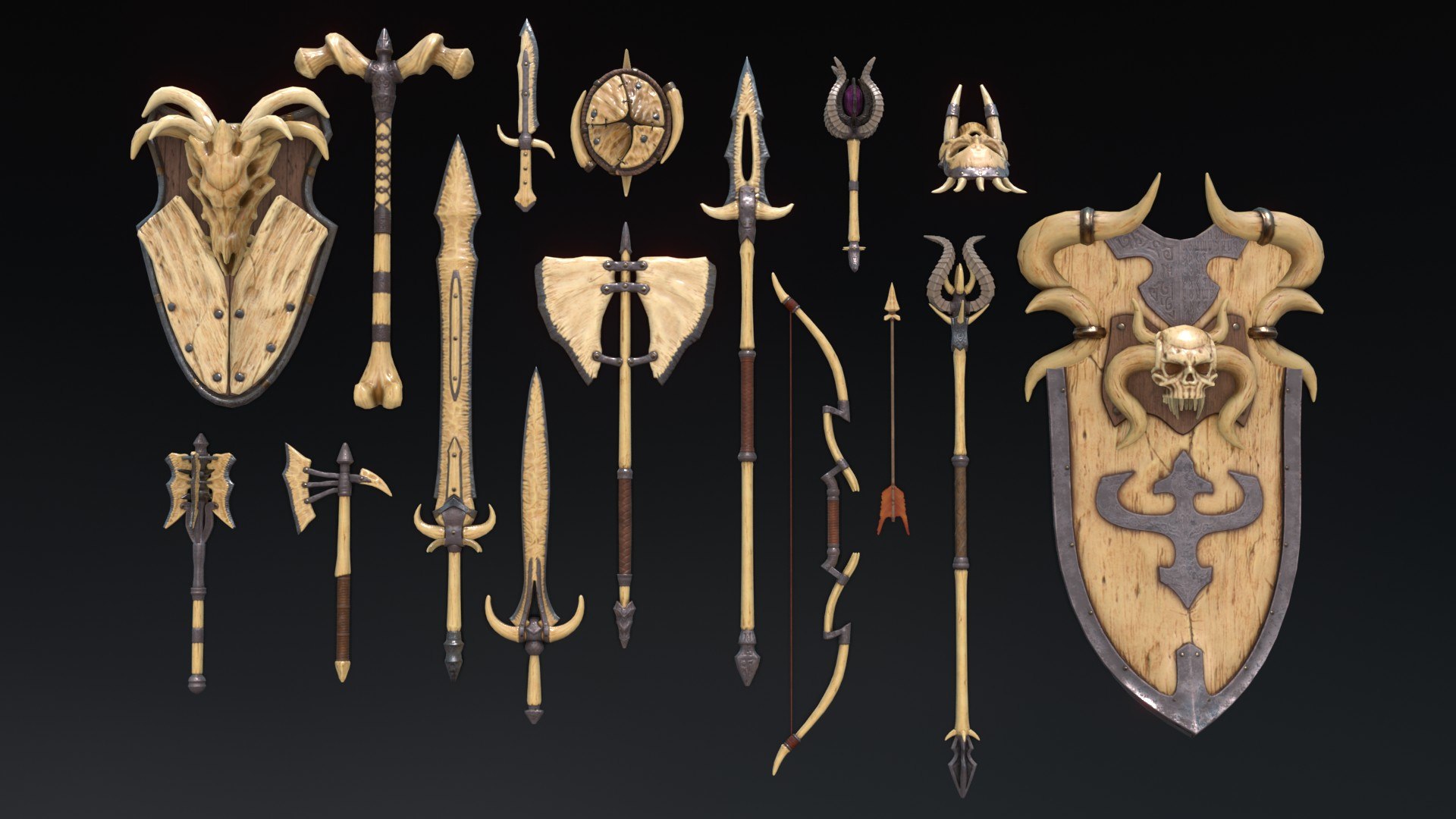 3D Fantasy Weapon Bone set https://p.turbosquid.com/ts-thumb/un/b4ZG5D/IA/bone_01/jpg/1620571045/1920x1080/fit_q87/1a0476ed099d294184d11cd49cd8edb8a2d7342a/bone_01.jpg