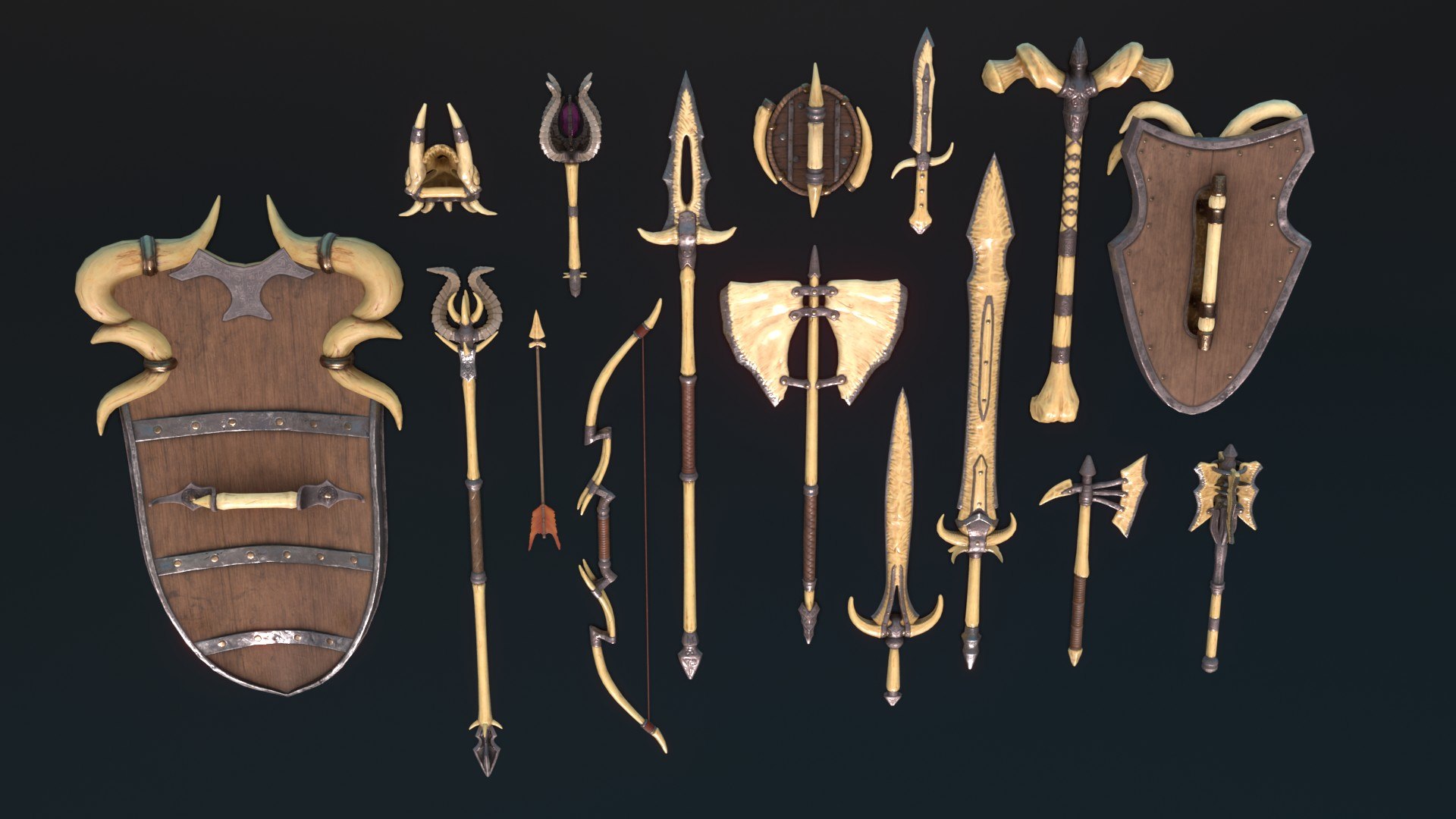 3D Fantasy Weapon Bone set https://p.turbosquid.com/ts-thumb/un/b4ZG5D/mT/bone_02/jpg/1620571046/1920x1080/fit_q87/652dd4415633e5f5fb8ef53e87cff7e00d30d60f/bone_02.jpg