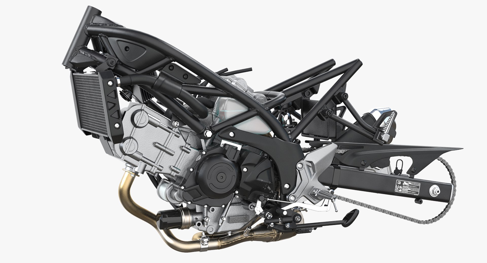 Sport Bike Engine 3D model preview