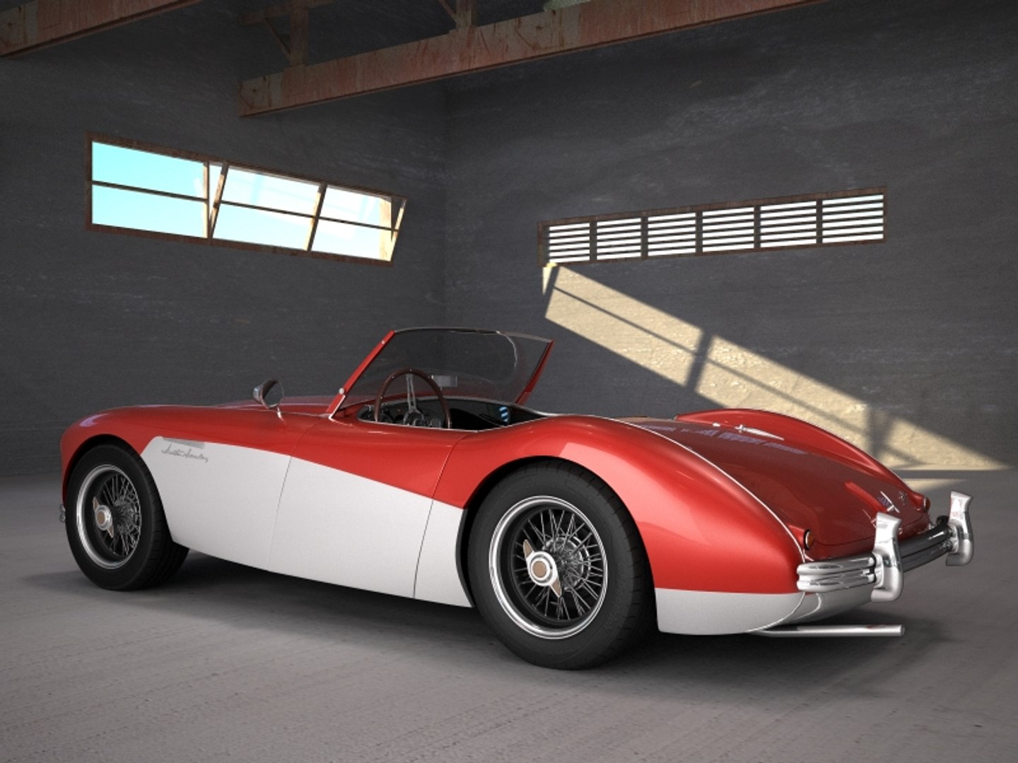 3d Austin Healey 100 Roadster Model