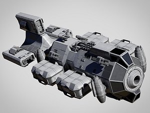 space cargo ship 3d model