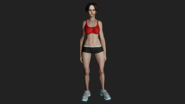 3D Athletic Beauty Realistic 3D Model of a Sporty Woman model