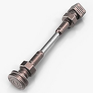 anodized ram hydraulic cylinder 3d model