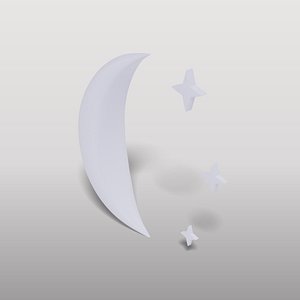 Minimalist Moon Wall Ornament 3D model