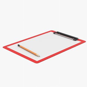3D Clipboard With Pencil