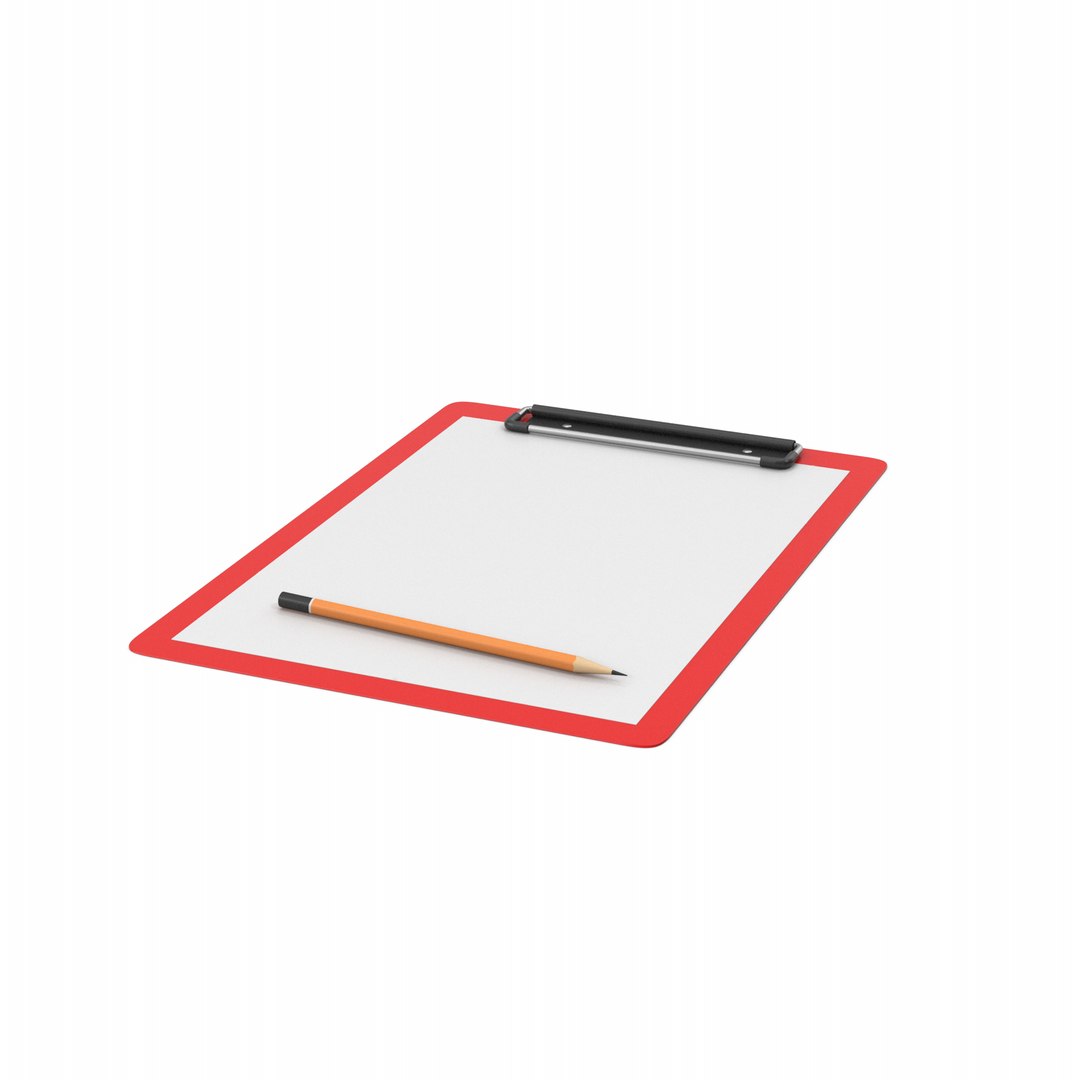 3D Clipboard With Pencil https://p.turbosquid.com/ts-thumb/uo/0gQWzA/QO/redclipboardwithpencil.g02.2k/png/1647453250/1920x1080/fit_q87/c4f04b1eb14c045d89c5e4387984fcc727d664f4/redclipboardwithpencil.g02.2k.jpg