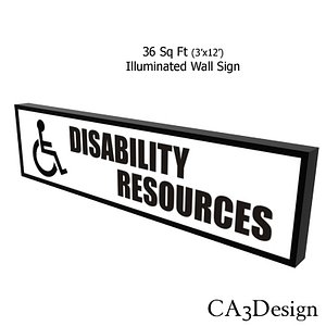 illuminated wall sign 3d max