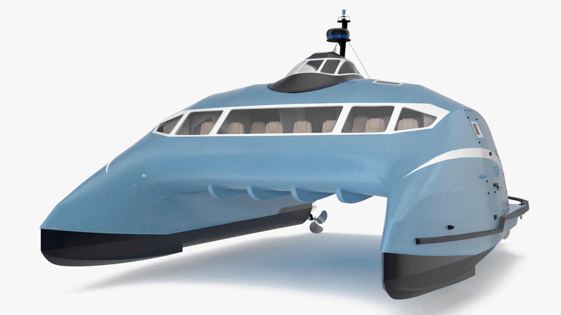Luxury Catamaran Ferry 3D model preview