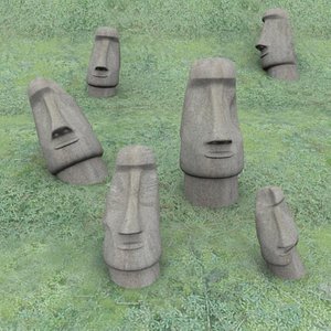 statues easter island obj
