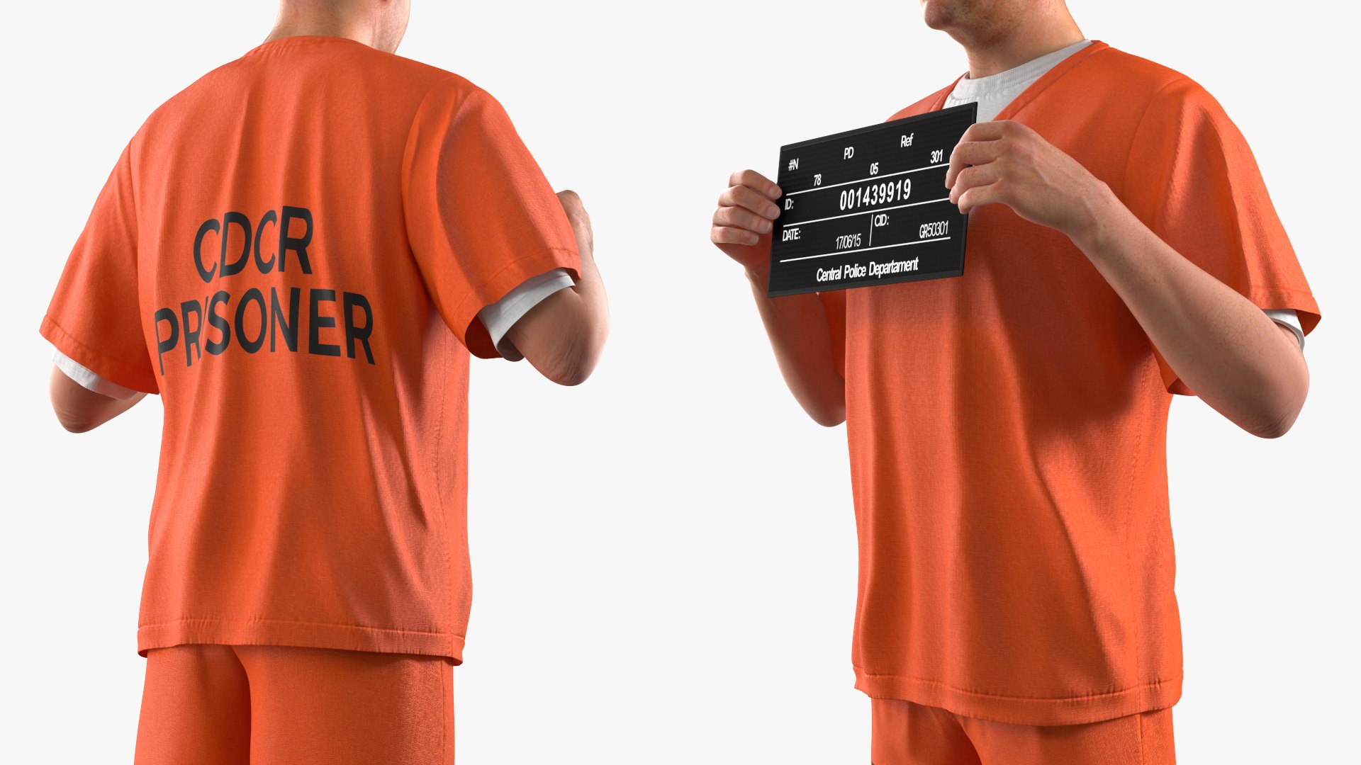Male Prisoner With Mugshot Sign 3D Model - TurboSquid 2363220