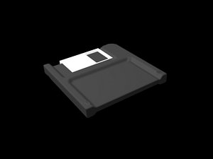 black floppy disk 3d model