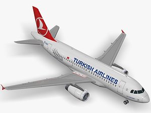 3D airbus a319 turkish airlines