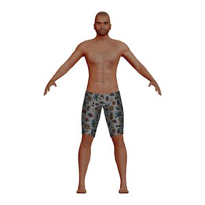 3D middle aged latino man model