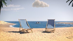 Lagoon Beach Animated Alembic Scene 3D