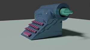A distorted imitation of a typewriter 3D model