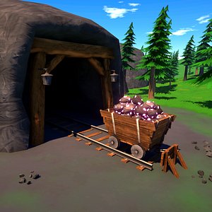 3D Mine - Stylized Fantasy Environment model