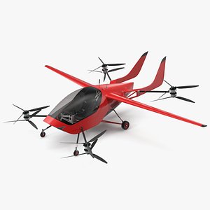 3D model Personal Electric Aircraft Red Rigged