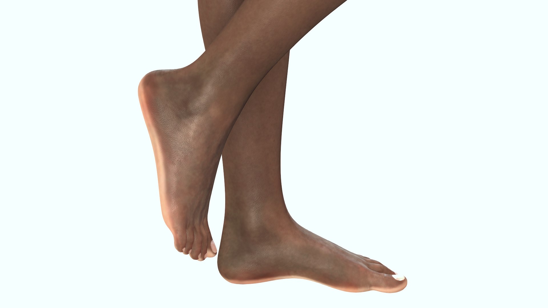 Female Feet Rigged Dark Skin For Cinema 4D 3D Model - TurboSquid 2070612