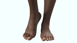 Female Feet Rigged Dark Skin for Cinema 4D 3D model