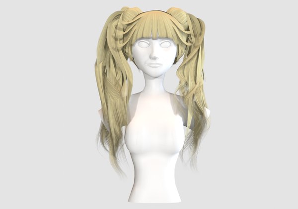 3D model Curly Pigtails Hairstyle - TurboSquid 1933005