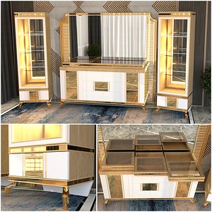 3D Dining Furniture Set sideboard model
