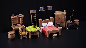 Stylized Interior Assets Pack model