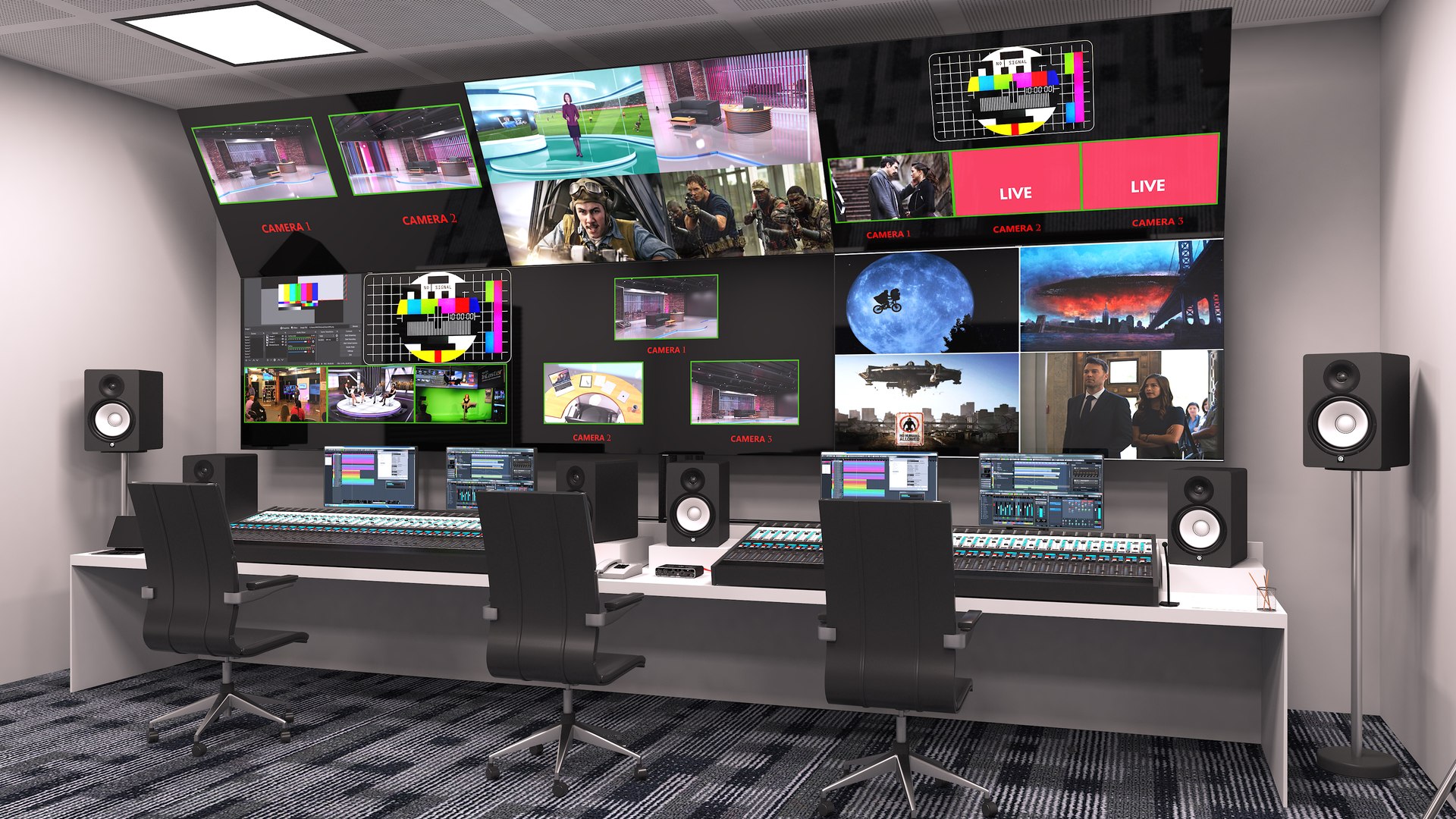 3D Tv Production Control Room - TurboSquid 1804316