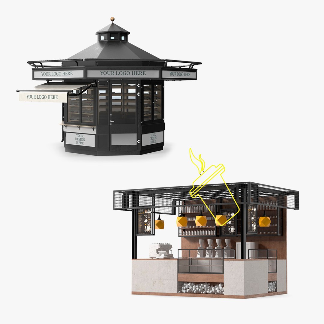 Kiosks Collection 3D model preview