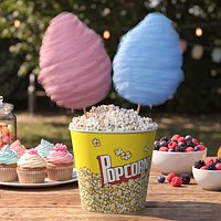Popcorn Bucket with Cotton Candy