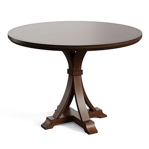 Kiowa Beech Solid Wood Pedestal Dining Table 3D model