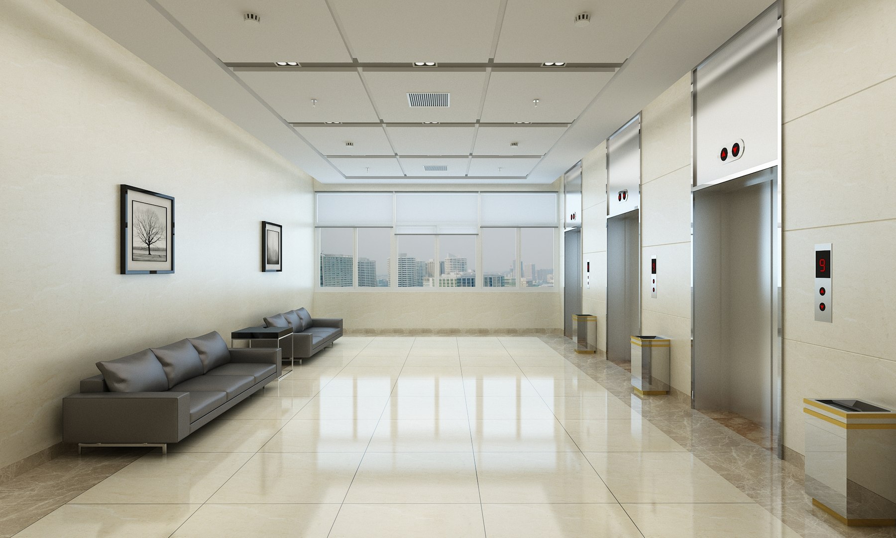 3D Model Elevator Lobby 06 - TurboSquid 2247851