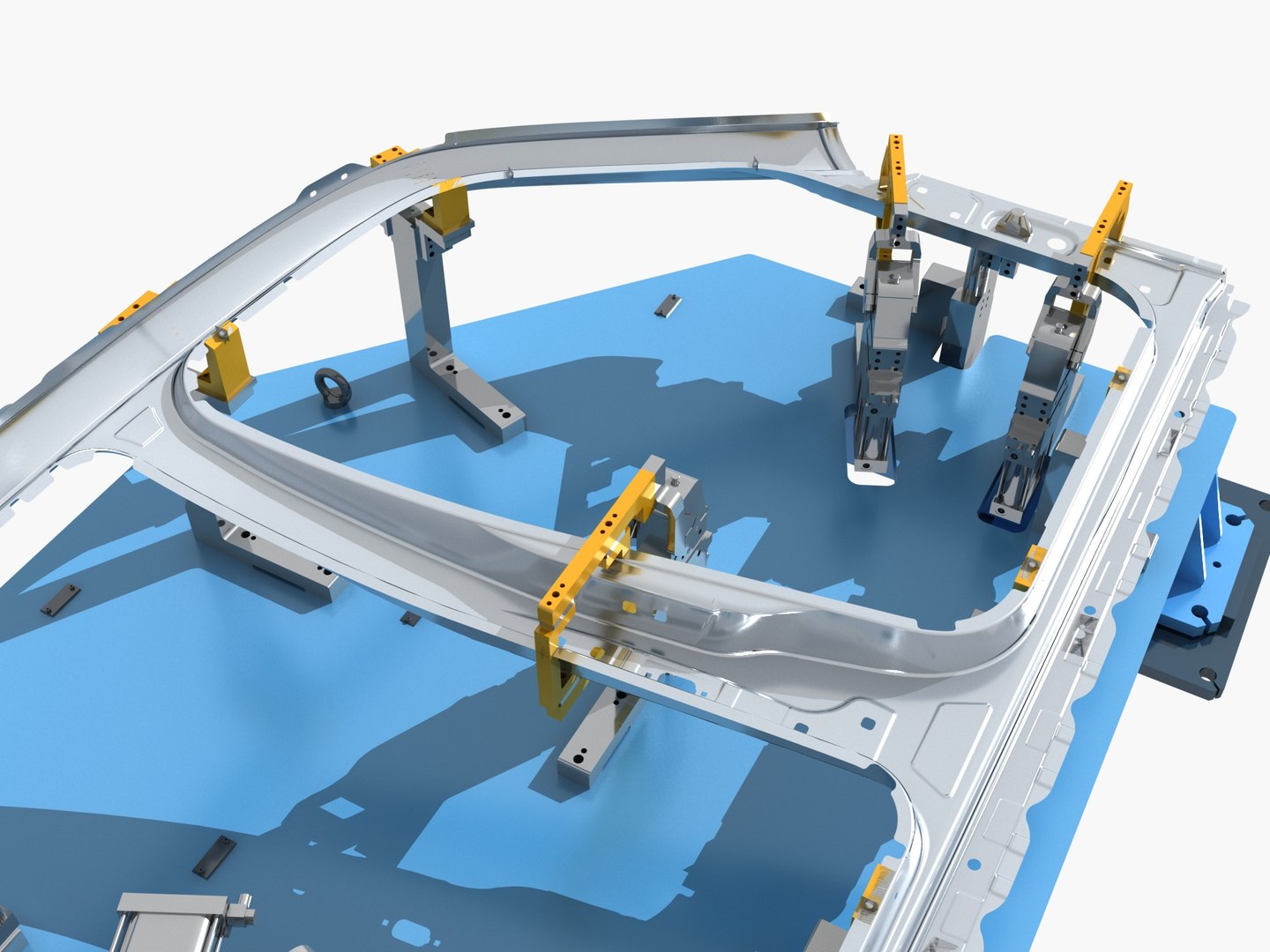 Industrial Equipment 38-Car Side Panel Outer Welding Fixture 3D model ...