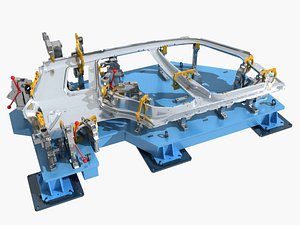 Industrial Equipment 38-Car Side Panel Outer Welding Fixture 3D model