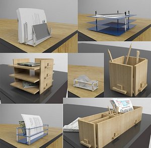 office desk accessories 3d 3ds