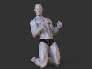 Bodybuilder Pose-01 3D