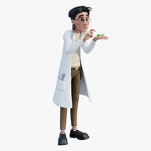 Scientist Cartoon Man Character