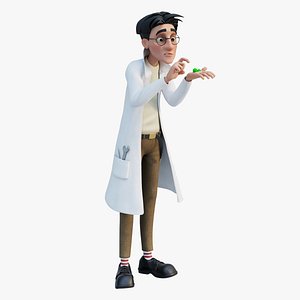 Scientist Cartoon Man Character