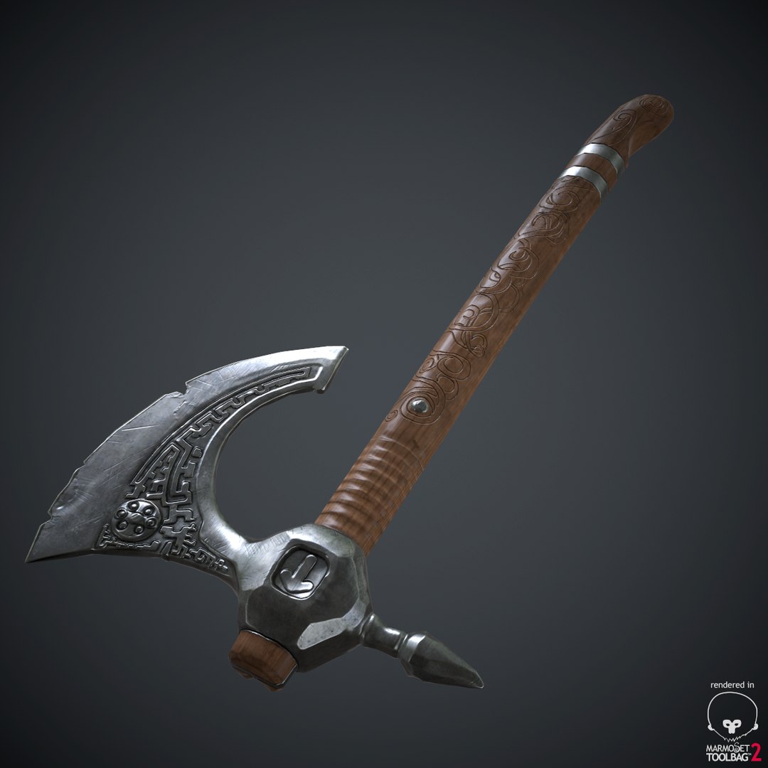 3d Model Of Axe Modeled Blood