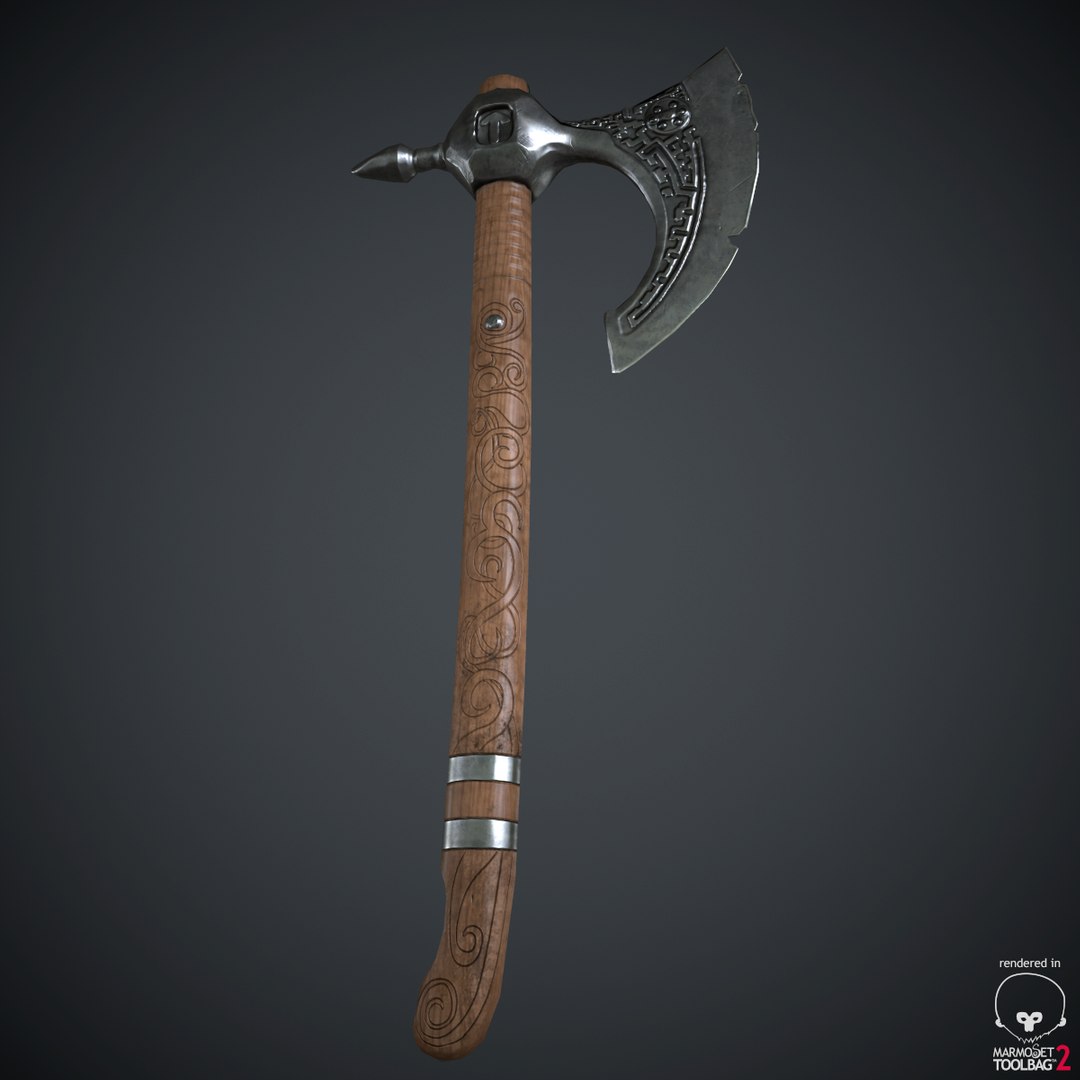 3d Model Of Axe Modeled Blood