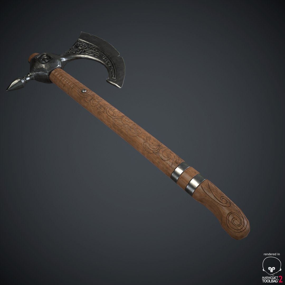 3d Model Of Axe Modeled Blood