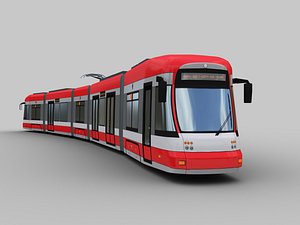 Bombardier Flexity tram Krefeld Low-poly