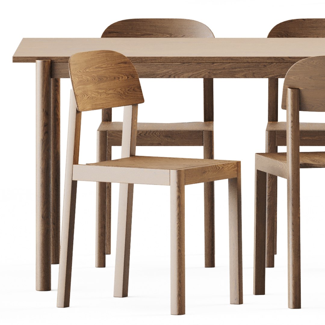 3D Linear Wood Table and Wooden Workshop Chairs by Muuto model https://p.turbosquid.com/ts-thumb/up/McJP8t/Zh/render_06/jpg/1681407018/1920x1080/fit_q87/c8badf5a0f25e22f825d1233966d78afecc5dbd8/render_06.jpg