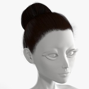 3D model ballerina hairstyle hair