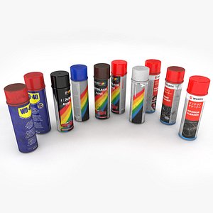 Spray Cans 3D model
