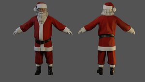 3D Santa Claus Male ACC 5160 T Pose model
