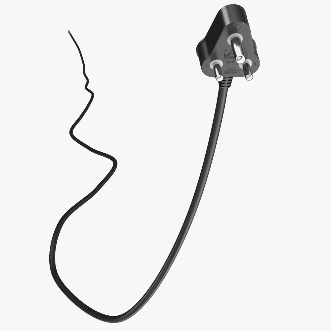 Type D Electric Plug Grounded Rigged for Cinema 4D 3D model